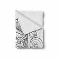 thumbnail image 2 of Dolphin Soft Flannel Fleece Throw Blanket, Black and White Zentangle Nautical Image Waves and Animal Jumping out of Water, Cozy Plush for Indoor and Outdoor Use, 50" x 60", Black White, by Ambesonne, 2 of 6