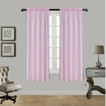 2PC PINK Tone Faux Silk Window Curtain Treatment, Set of Two (2) Solid Semi Sheer Panels 55 " W x 63" L (Each PC )ANY