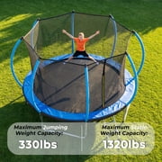 Mersco 12FT/14FT Kids Trampoline, ASTM Certified Heavy Duty Outdoor Trampoline with Safety Enclosure Net and Ladder for Backyard Family Fun, Pumpkin Trampoline SPACE