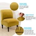 thumbnail image 3 of Armless Chair Slipcover Stretch, Velvet Spandex Slipper Chair Covers Accent Chair Cover Armchair Covers Furniture Protector Covers Removable Washable for Home Hotel Living Room, 3 of 6