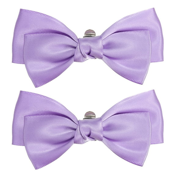Uxcell Women Bow Shoe Clips, 2 Pcs Satin Elegant Detachable Bowknot Shoe Clips, Cute Embellishment Shoe Buckle Purple