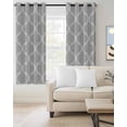 thumbnail image 2 of Grey Moroccan Blackout Curtains for Bedroom/Living Room, Thermal Insulated Kitchen Curtains, Vintage Ethnic Abstract Geometric Stripes Grommet Darkening Window Treatment Drapes 27.5"x39"x2, 2 of 8