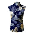 thumbnail image 4 of LWavelet Men's Sleeveless Hawaiian Shirt, Midnight Bloom Print Button Down, Quick Dry for Night Beach & Summer Casual Outfits Watermelon Red XL, 4 of 5