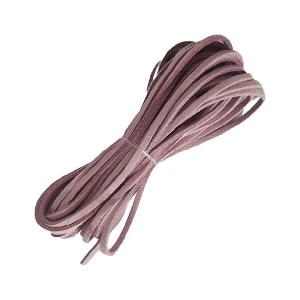 Wosthever Cordones de gamuza sintética Cuerda de cuero Accesorios para hacer joyas Suministros tejidos Reparación de hilos Accesorios Collar Artesanía Púrpura claro