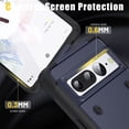 thumbnail image 3 of Jiahe Cover for Google Pixel 7 Pro, Rugged Shockproof Hard PC Case,With Built-in Foldable Invisible Kickstand Heavy Duty Case Cover, navyblue, 3 of 7