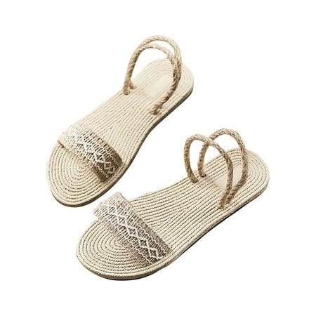 

Womens Flat Shoes Imitation Straw Flip Flops Outside Wear Beach Casual Sandals Summer Open Toe Slide Sandals Comfortable Flats Flip-Flops Sandal Casual Platforms Wedge Sandals Heeled Sandals A17447