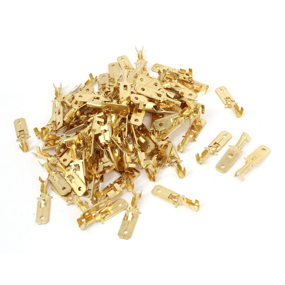 Car 6.3mm Uninsulated Electrical Wiring Male Spade Terminals Connectors