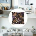 thumbnail image 5 of Porch Pillowcases Rabbits Brown Pink And Purple Pillow Protector 20"x20" Spring Floral Rabbit Decorative Pillow Cover Decoration for Sofa Couch, 5 of 7