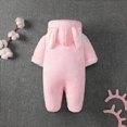 thumbnail image 4 of SDJMa Baby Boys Girls Winter Warm Outfits Cute Rabbit Ear Hooded Clothes Long Sleeves Zipper Romper Outwear Jumpsuit, 4 of 5