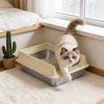 thumbnail image 4 of Stainless Steel High Sided Metal Litter Box Suitable For Small Cats Non Stick Odor Proof Expose Proof And Foolproof To Clean, 4 of 6