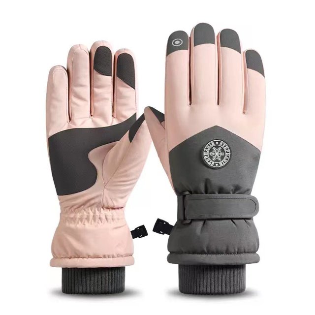 Guantes de esquí para hombres y mujeres, bicicletas eléctricas de invierno, guantes cálidos y gruesos a prueba de viento con pantalla táctil