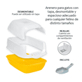 thumbnail image 4 of Arenero Cerrado Para Gato Con Pala Puerta Malubero, Amarillo Blanco, 4 of 5