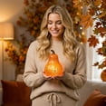 thumbnail image 5 of Halloween Glowing Pumpkin Lamp, Halloween Jack O Lantern Pumpkin Decoration with Light Up Design, Pumpkin Ornament for Festive Home Party Holiday Decor, 5 of 6