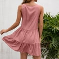 thumbnail image 6 of Dress for Women Sleeveless V-neck Solid Color Loose Dress, 6 of 6