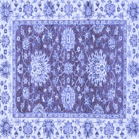 Ahgly Company Indoor Square Oriental Blue Traditional Area Rugs, 6' Square