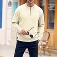 thumbnail image 3 of Shirts for Men Corduroy Crew Neck Half-zip Long-sleeved Top, 3 of 8