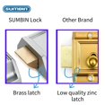 thumbnail image 4 of SUMBIN Night Latch Deadbolt Rim Lock,Antique Locks with Keys for Front Door,Gold Finish, 4 of 4