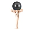 thumbnail image 3 of Angara Solitaire Tahitian Cultured Pearl Bypass Split Shank Ring in 14K Rose Gold for Women | June Birthstone Jewelry for Her, 3 of 8