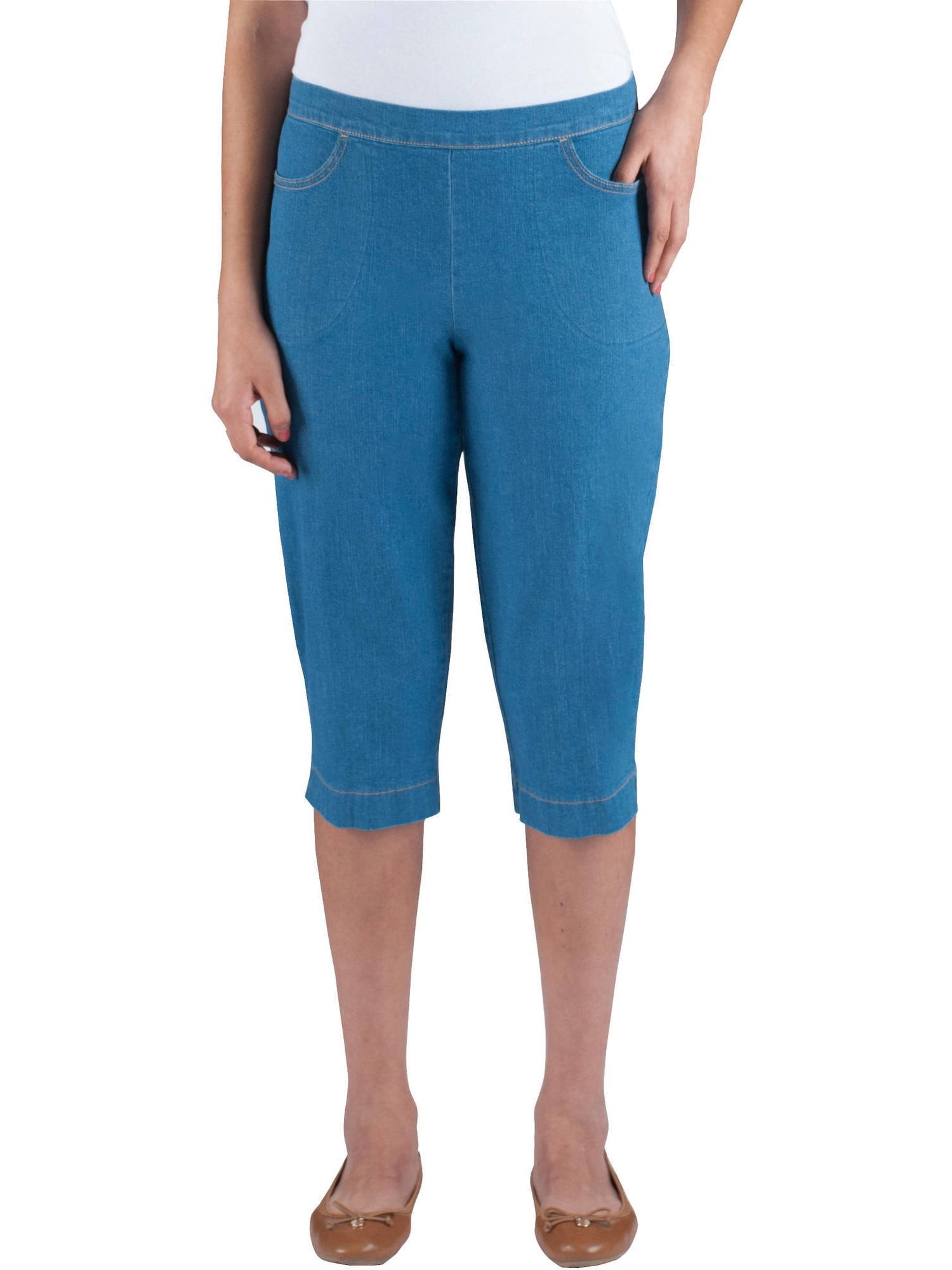 RealSize Womens 19 Pull On 2Pocket Stretch Capris