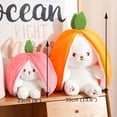 thumbnail image 3 of Strawberry Easter Bunny Plush Toy Transformable Rabbit Cute Stuffed Animal, Pink, 9 inch, 3 of 14