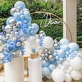 thumbnail image 5 of AOWEE Pastel Blue Balloon Arch Kit, Macaron Blue White Balloon Garland Metallic Silver Party Balloon Arch Decoration for Baby Shower Wedding Gender Reveal Party 1st 2nd 3rd 16th 18th Birthday, 5 of 9
