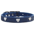 thumbnail image 2 of Mirage Pet Products Leather Heart Dog Collar, Blue, L/XL, 2 of 3