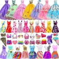thumbnail image 5 of ZITA ELEMENT 11.5 Inch Girl Doll Closet with Clothes and Accessories Set 101 Pcs Including Wardrobe Suitcase Clothes Dresses Swimsuits Shoes Hangers Necklace Bags and Other Stuff, 5 of 9