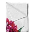 thumbnail image 2 of Pink Leaves Soft Flannel Fleece Throw Blanket, Flowers Petals and Leaves Macro Painting in Watercolor Effect, Cozy Plush for Indoor and Outdoor Use, 50" x 70", Multicolor, by Ambesonne, 2 of 5