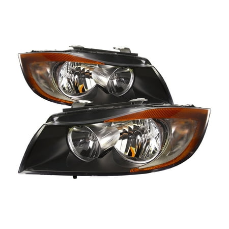 - 2006-2008 BMW 323i/325i/2006 BMW 325ci/325xi/330ci New Front Headlights Set Driver Left Passenger Right Halogen Headlamps Pair Assembly BM2502133 & BM2503134