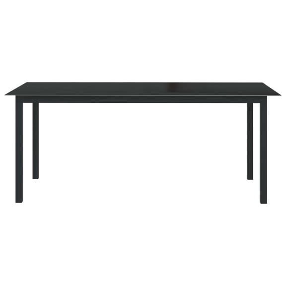 Casafoyer Patio Table Black 74.8"x35.4"x29.1" Aluminum and Glass