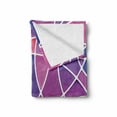 thumbnail image 2 of Abstract Soft Flannel Fleece Blanket, Contemporary Graphic Art Print with Vibrant Color Blocks and Wavy Lines, Cozy Plush for Indoor and Outdoor Use, 60" x 80", Violet Pink and Blue, by Ambesonne, 2 of 6