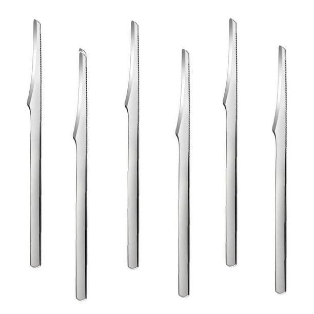 Kits de herramientas con cuchillos para pedicura Depurador de pies profesional de acero inoxidable Removedor de piel muerta 6 piezas Cuchillo raspador de pies para eliminar la piel muerta Cuchillo par