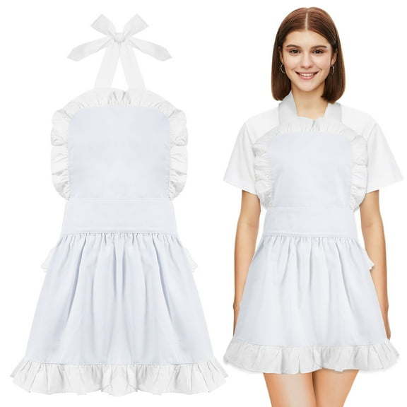 OUNONA  White Apron Adult Cotton Woman Cooking Aprons For Women Women's