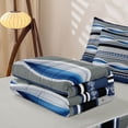 thumbnail image 6 of Homewish Blue Geometric Swirl Zipper Queen Comforter Set with Fitted Sheet and 2 Pillowcases,Vintage Damask Zipper Bedding Set,Light Gray Reversible,4pcs, 6 of 8