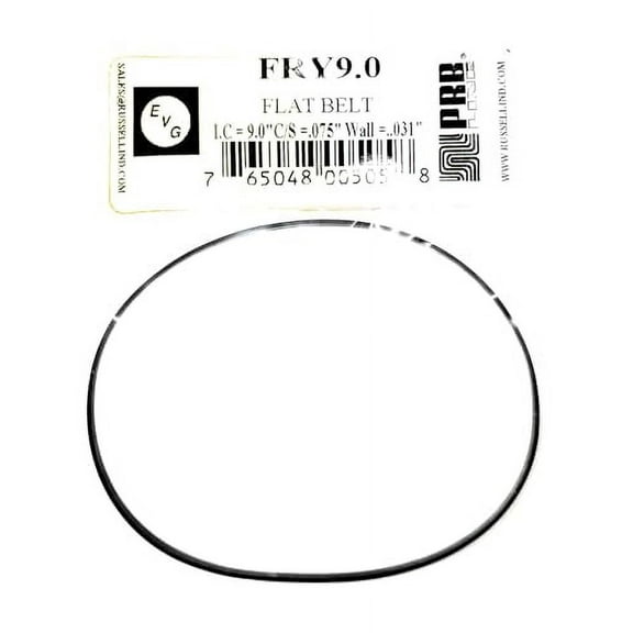Drive Belt Flat Rubber Type for Tape Player Replacement FRY9.0 EVG/PRB I.C. 9.0" X C/S .075" X Wall .031' (1pc)