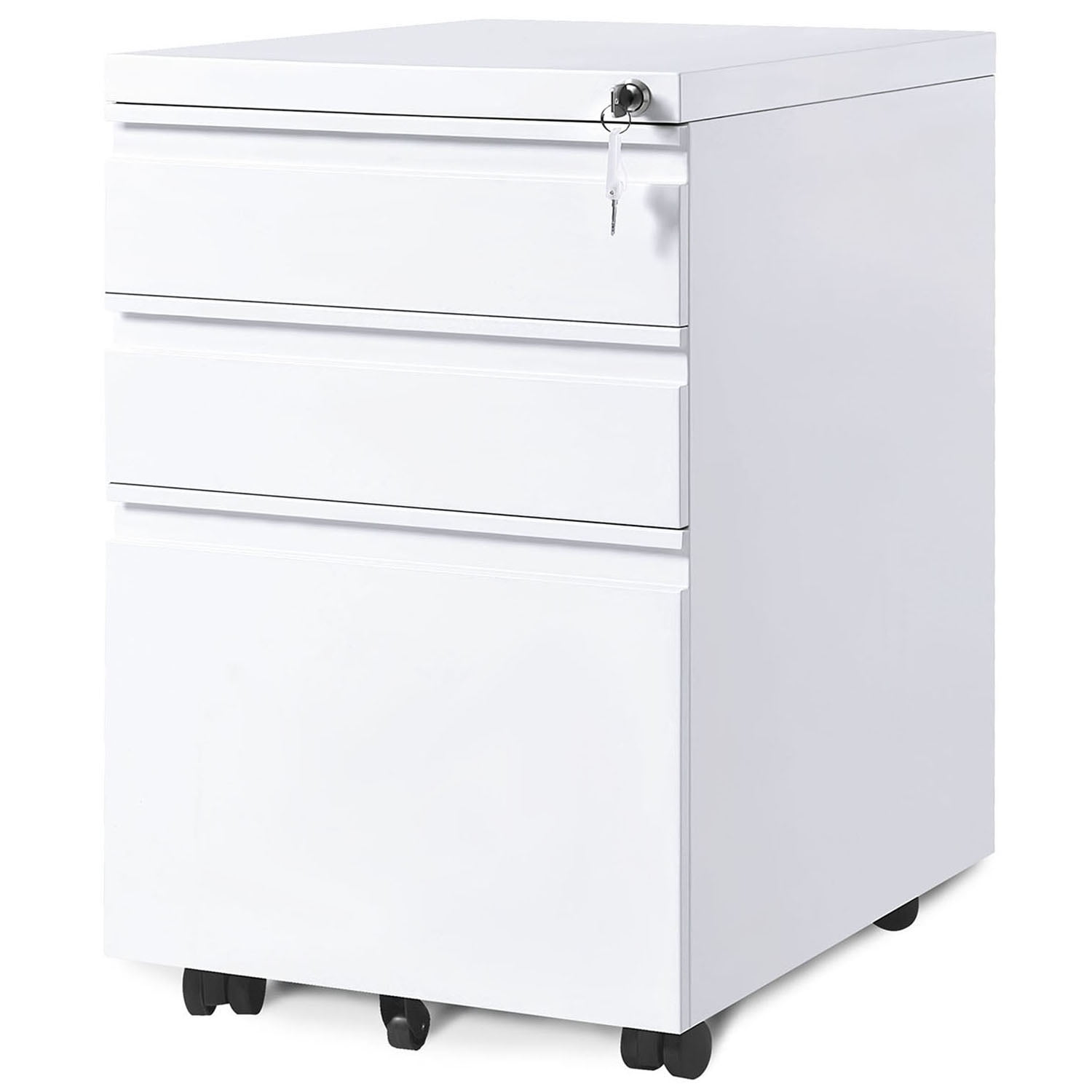 Lowestbest 3 Drawer Mobile Cabinet Rolling File Cabinet Metal File Storage Cabinet With Keys Walmart Com Walmart Com