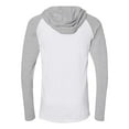 thumbnail image 2 of Lat Apparel 6917 Men's Hooded Raglan Long Sleeve, Blended White/Vn Heather/White, X-Small, 2 of 4