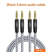 2Pack 3.5mm Audio Cable 6ft, CableCreation 3.5mm Extension Headphone Aux Cable, Stereo Male to Male Braided Auxiliary TRS Cord for Car Stereo/Speaker/Cellphone