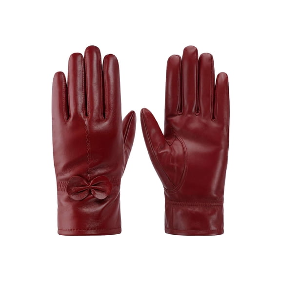 Deago Women's Classic Gloves Driving Winter Warm Nappa Leather Gloves