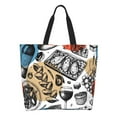 thumbnail image 1 of Balery French Food Bolsa Tote Estilo Estético con Cremalleras, Bolsa de Hombro, Bolsa de Compras Grande y Plegable, 1 of 8