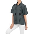 thumbnail image 3 of HAPPY BAY Women's Casual Hawaiian Short Sleeve Blouse Shirt Solid Blouses Button Up Dress Tops Tee Shirts Tank Top Women S Slate, Parrot, 3 of 5