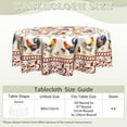 thumbnail image 3 of Rooster Round Tablecloth Chicken Wrinkle Resistant Table Cover Farmhouse Pink Floral Tabletop Decoration Table Cloth 60 Inch for Dining Kitchen Picnic Party Decor, 3 of 6