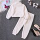 thumbnail image 3 of Gibobby Conjunto de Sudadera y Leggings de Lana Conjunto de ropa de invierno para niñas pequeñas con estampado de mariposas, 2 piezas(Blanco,3-4 Años), 3 of 5