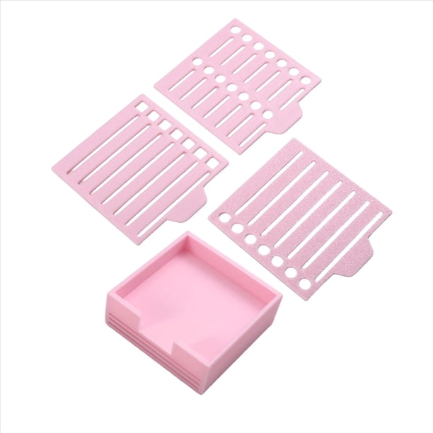 Plantilla de Notas Adhesivas Compatible con Post Notes, Base de Blocs Adhesivos de 3x3 con 2 Plantillas Incluidas, Organizador de Blocs de Notas Rosa.