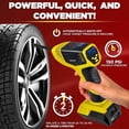 thumbnail image 7 of Bullseye Pro Tire Inflator with Pressure Gauge, Compact and Portable, Automatic Shut Off, 150 PSI Max, USB Home Rechargeable and Cord for Vehicular Use As Seen On TV, Yellow, 7 of 7