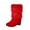 Red, variant on Red Female Elegant Bow Round Toe Wedge Heel Short Boots Warm And Fashionable