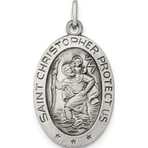Sterling Silver St. Christopher Medal (25 X 12) Made In United States qc3556