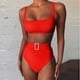 thumbnail image 2 of Conjunto de 2 piezas para mujer Color sólido Cintura alta Bikini Explosión Split Traje de baño OAVQHLG3B Store  lin121212, 2 of 4