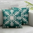 thumbnail image 3 of GOSMITH  Green Christmas Pillow Covers Xmas Snowflakes Rustic Winter Themed Decorative Throw Pillow Cases Outdoor Cushion Covers Farmhouse Sofa Couch Bed Decor, 3 of 5