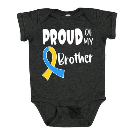 

Inktastic Proud of My Brother Down Syndrome Awareness Gift Baby Boy or Baby Girl Bodysuit